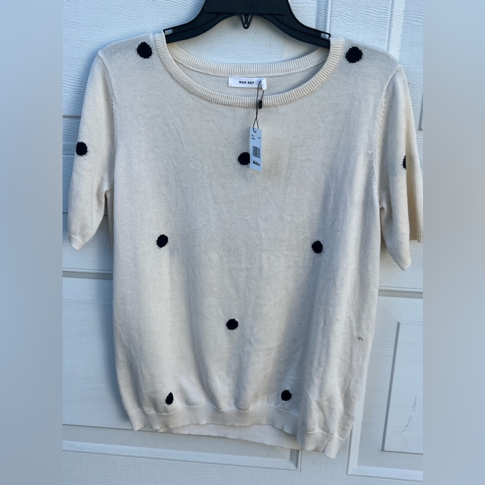 Women's Mod ref  knit sweaters crew neck polkadot M